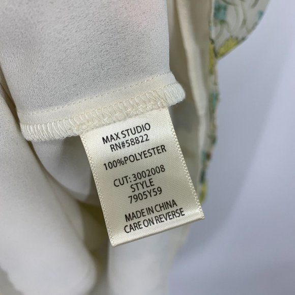 Max Studio Dress Floral Print Smocked Midi Short Sleeve Lined - Picture 7 of 12